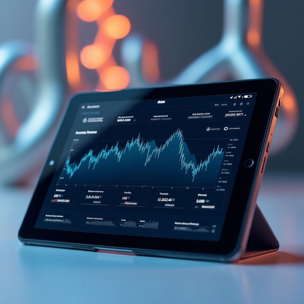Gráficos de inversión en una tablet